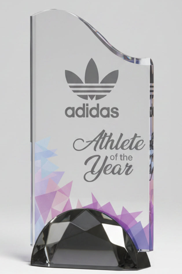 Wave Acrylic Award with Semi-Circle Base