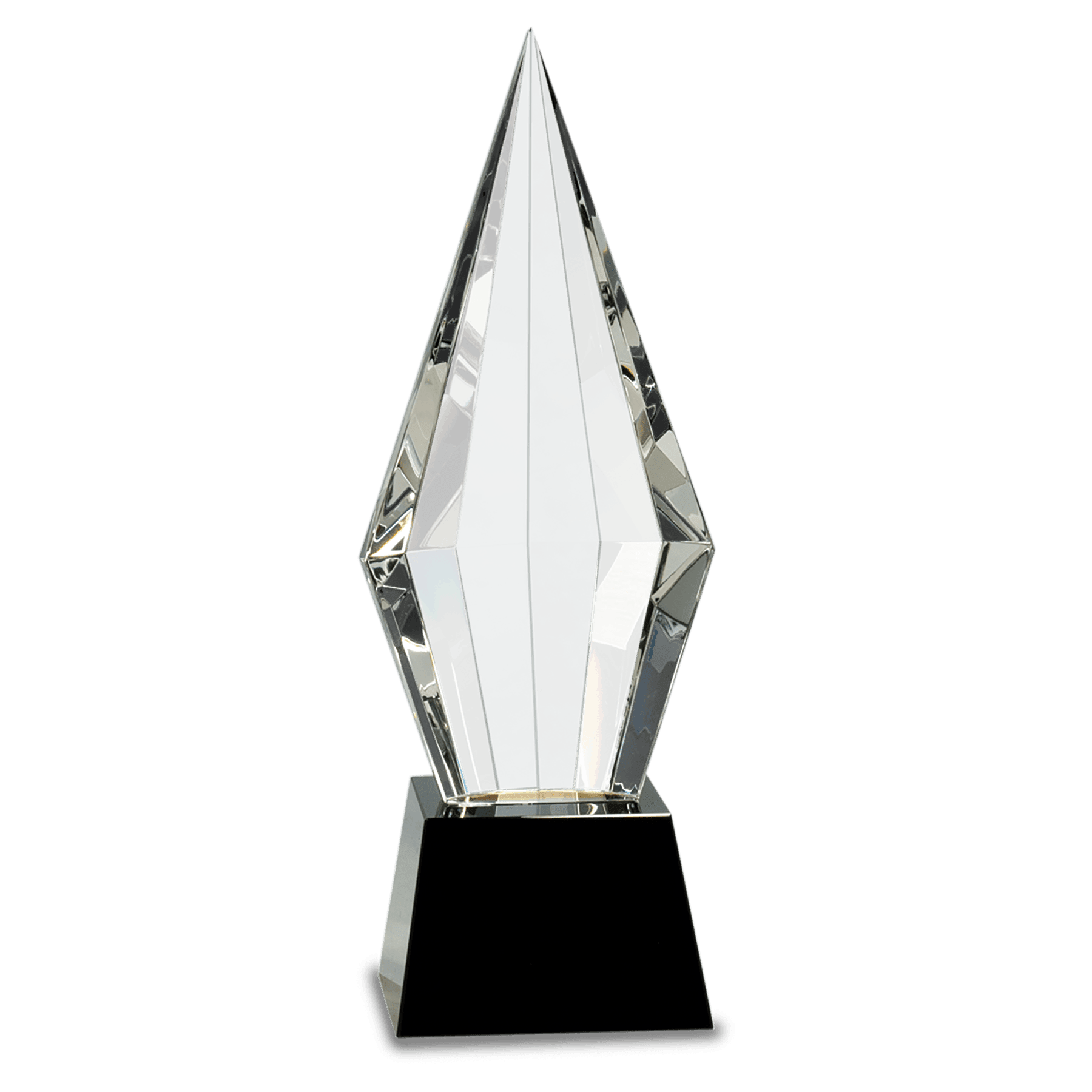 Crystal Diamond Spear on Black Glass Base