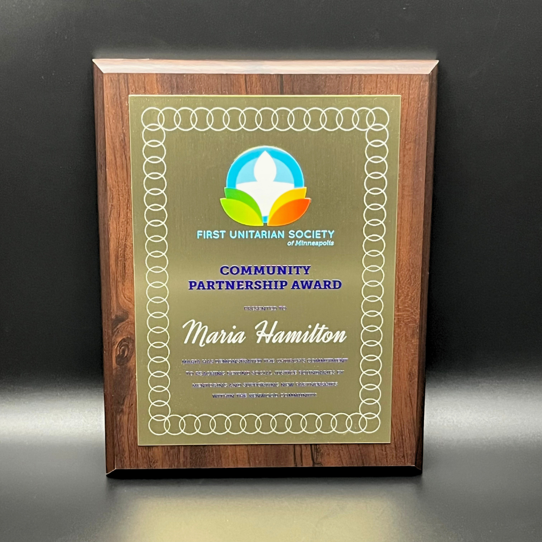 Cherry Finish Plaque with Direct Color Imprint