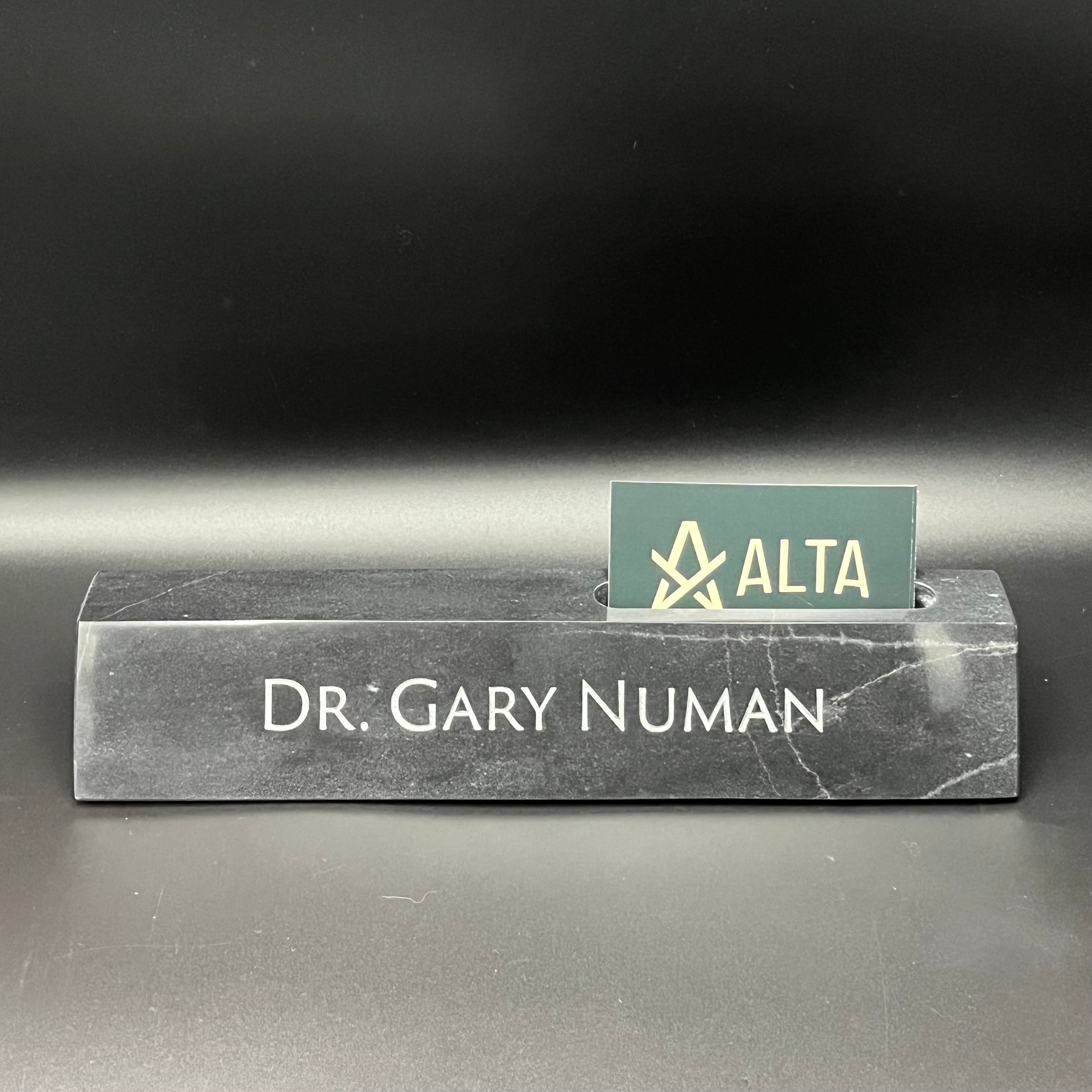 Marble Desk Wedge with Business Card Holder