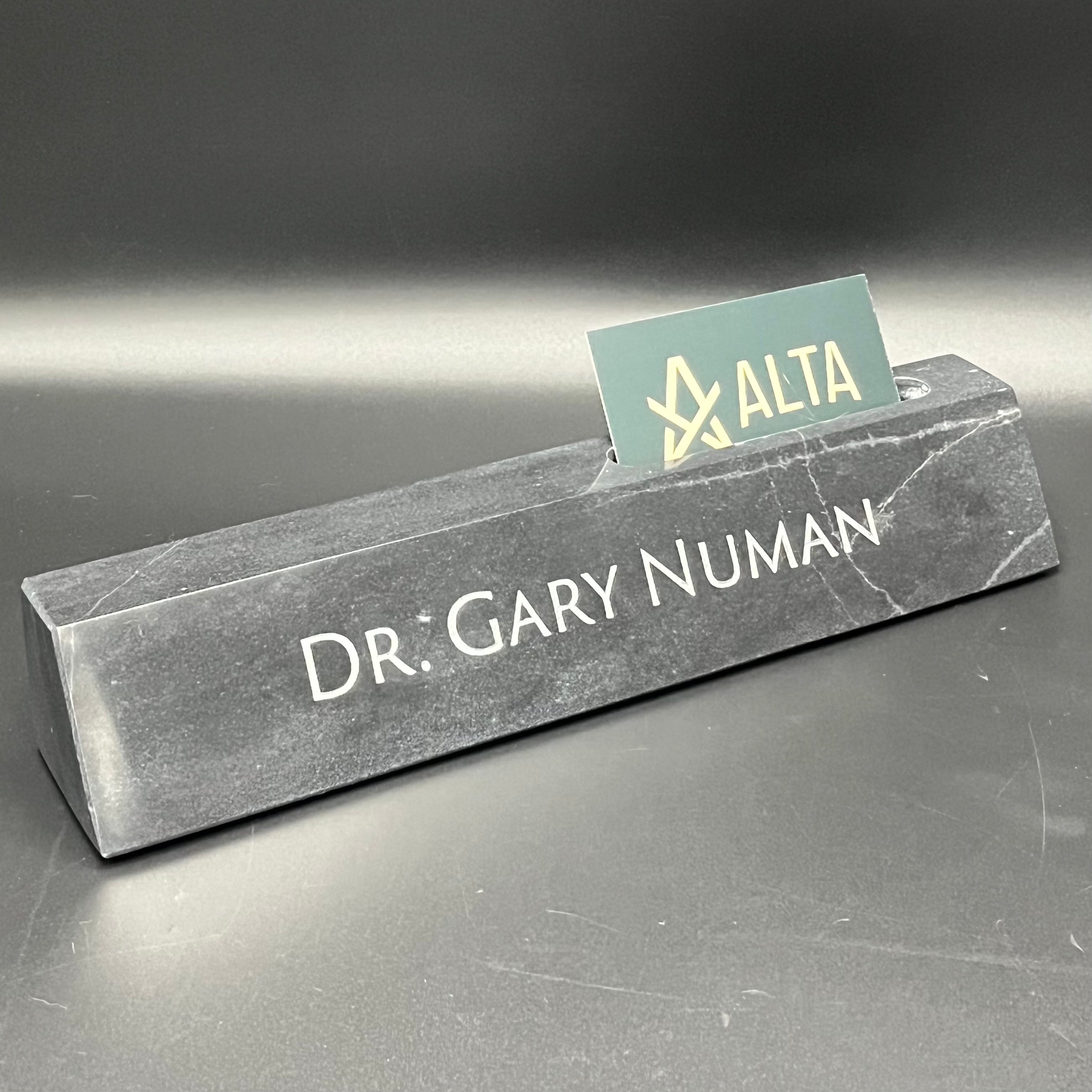 Marble Desk Wedge with Business Card Holder