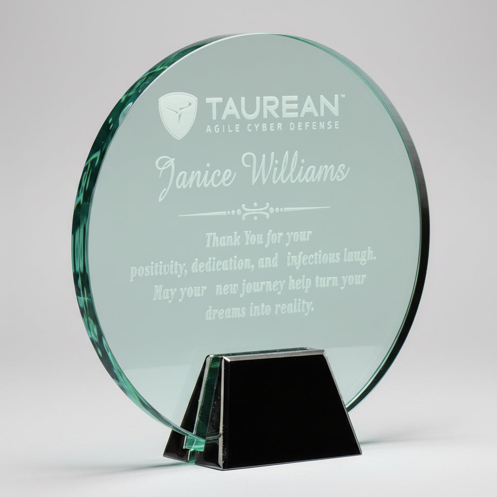 Jade Crystal Circle with Chrome Stand