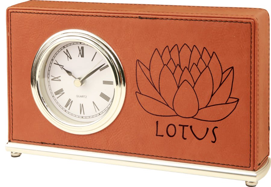 Rawhide Leatherette Horizontal Clock