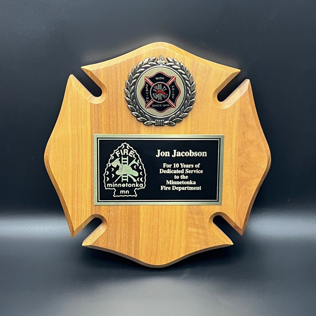 Walnut Maltese Cross Plaque