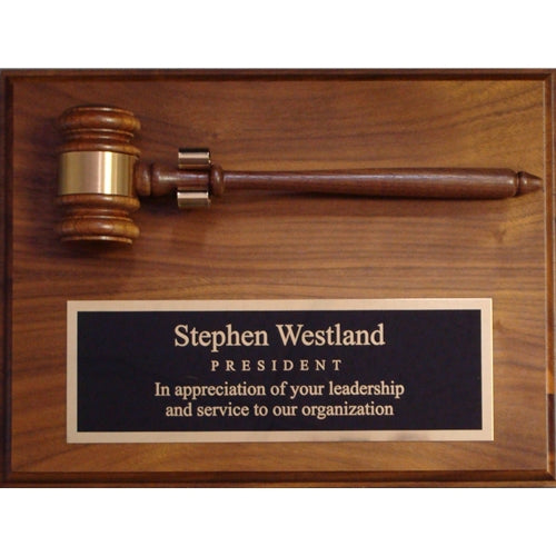Walnut Gavel Plaque