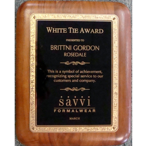 Walnut Elliptical Edge Plaque with Designer Plate