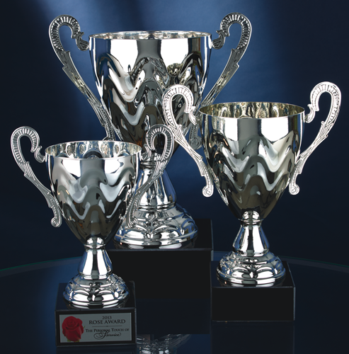 Silver Metal Wave Cup on Marble Base