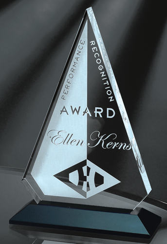 Acrylic Triangle on Ebony Wood Base