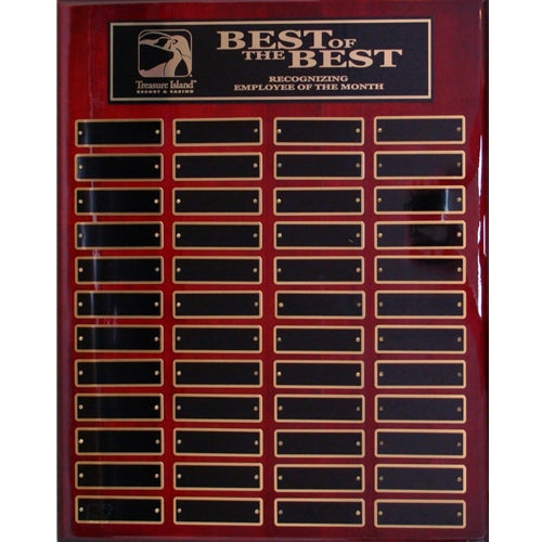 Rosewood Piano Finish Perpetual Plaque with 48 Small Plates
