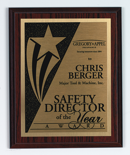 Cherry Finish Plaque with Plate