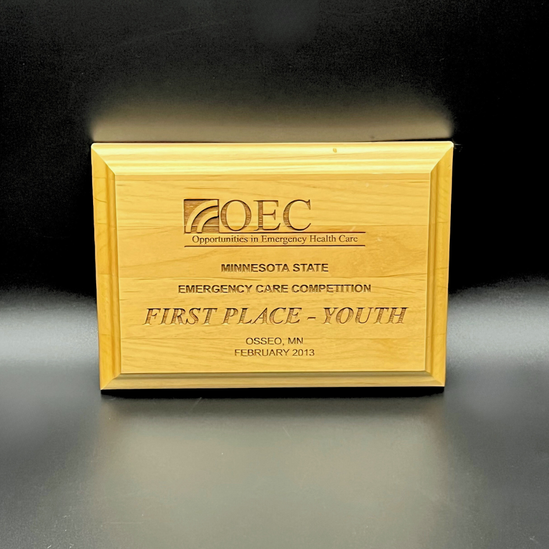 Premium Red Alder Plaque with Laser Engraving