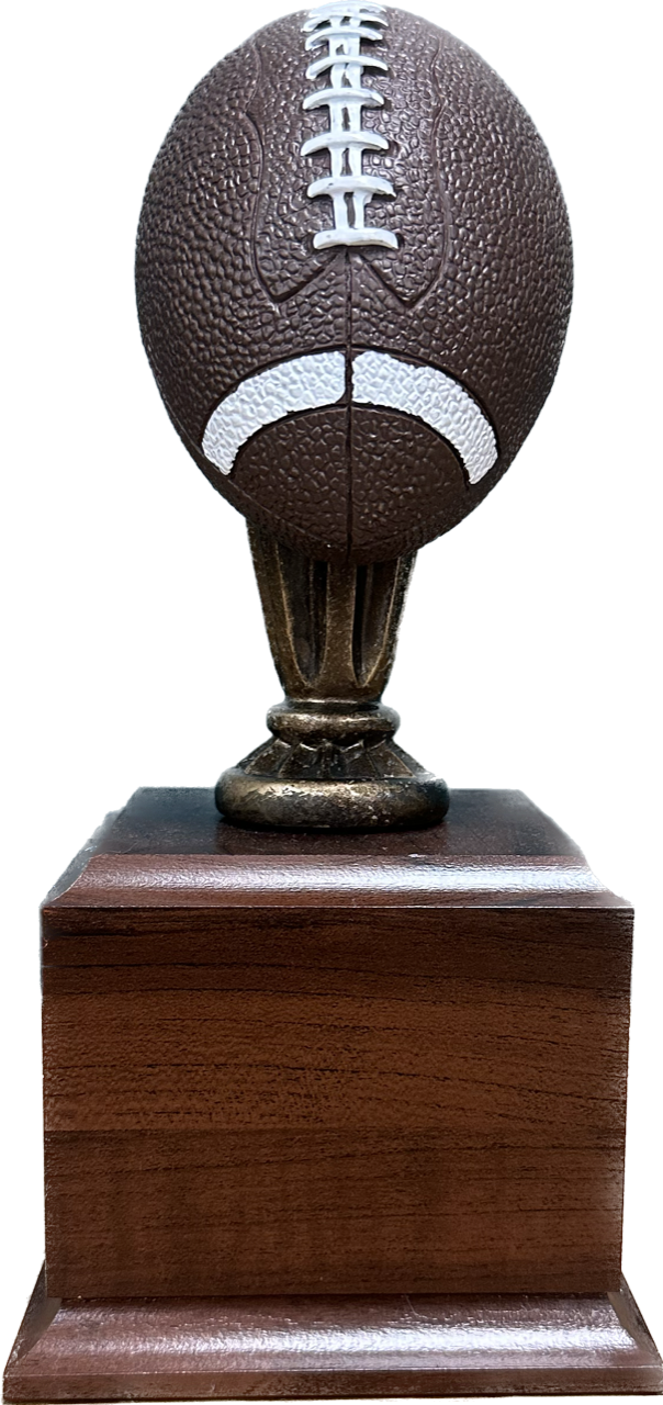 Mini Resin Football on Cherry Finish Base