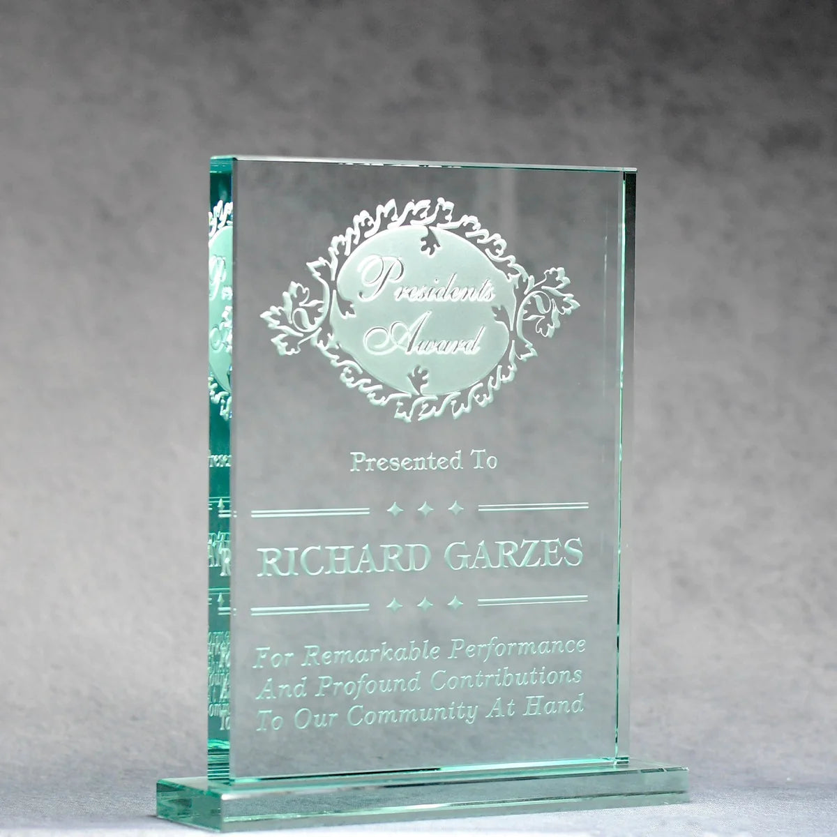 Jade Glass Standing Plaque