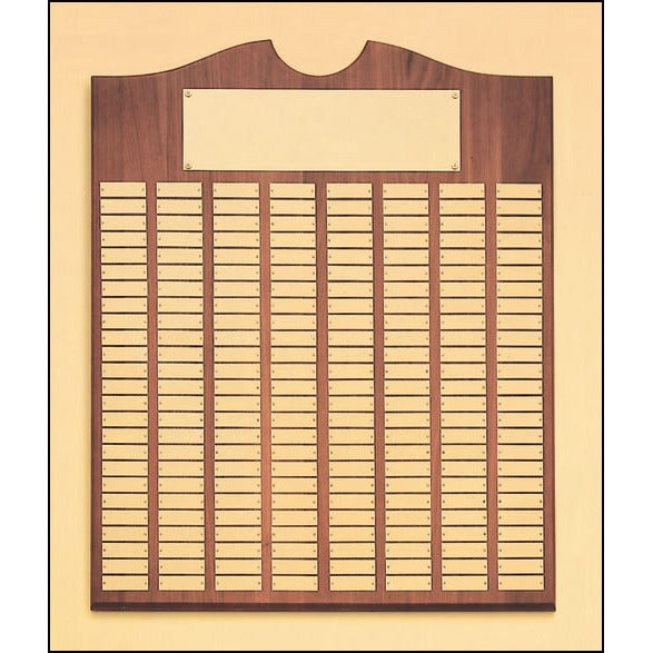 Perpetual Walnut Plaque with Scroll Top - 200 Plates