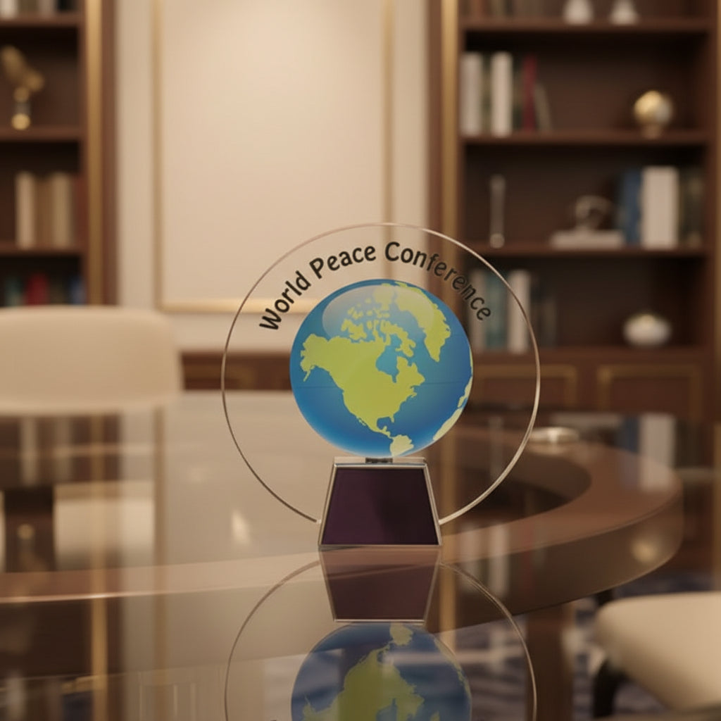 Acrylic Circle with Chrome Base