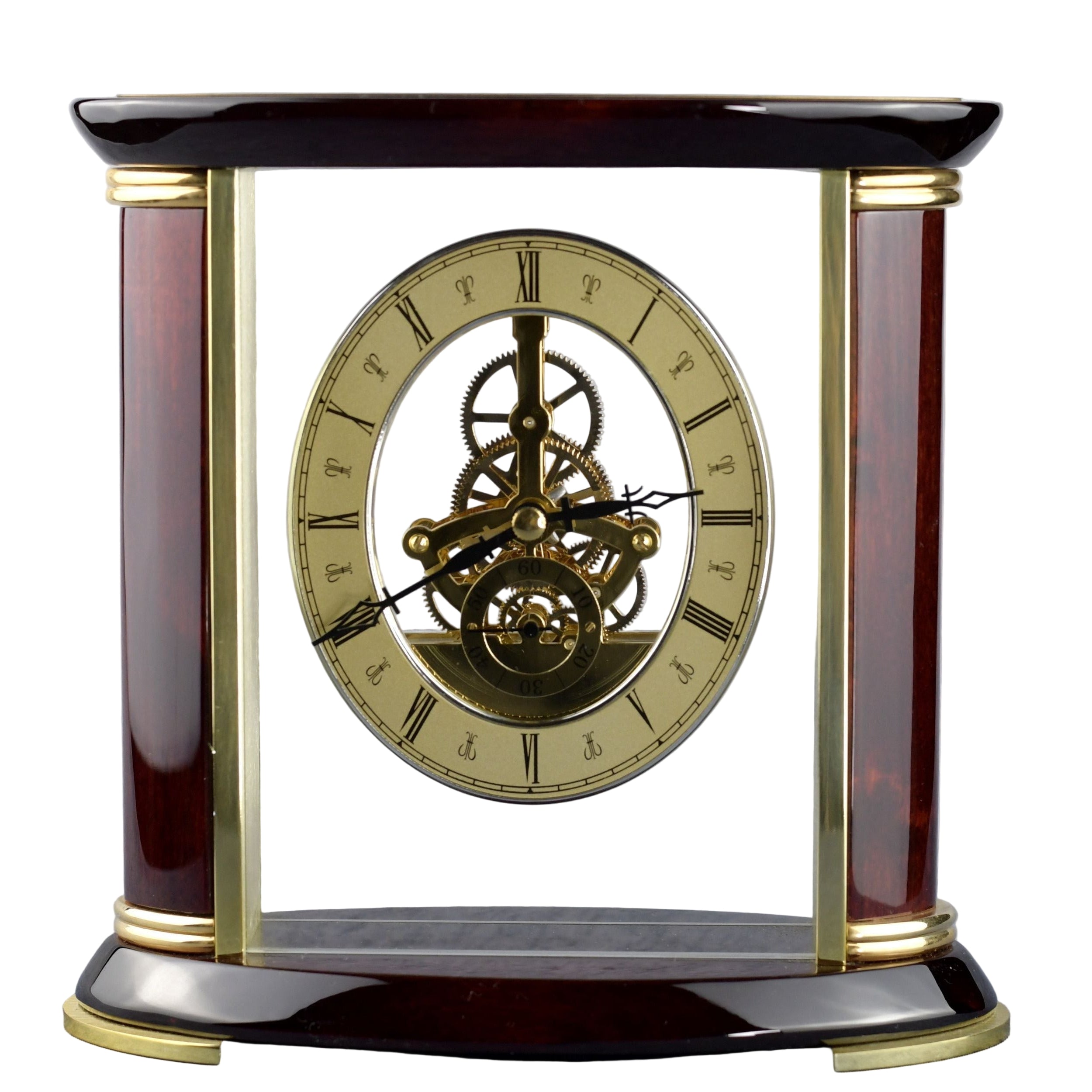 Open Clock Works Rosewood Clock