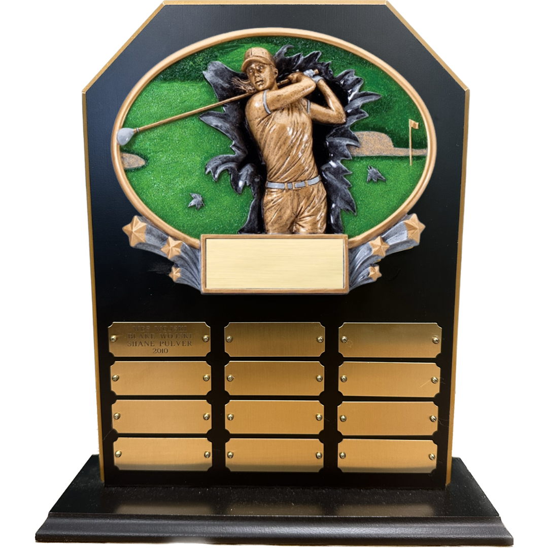 Hex Stand Up Perpetual Plaque with Burst Thru Resin
