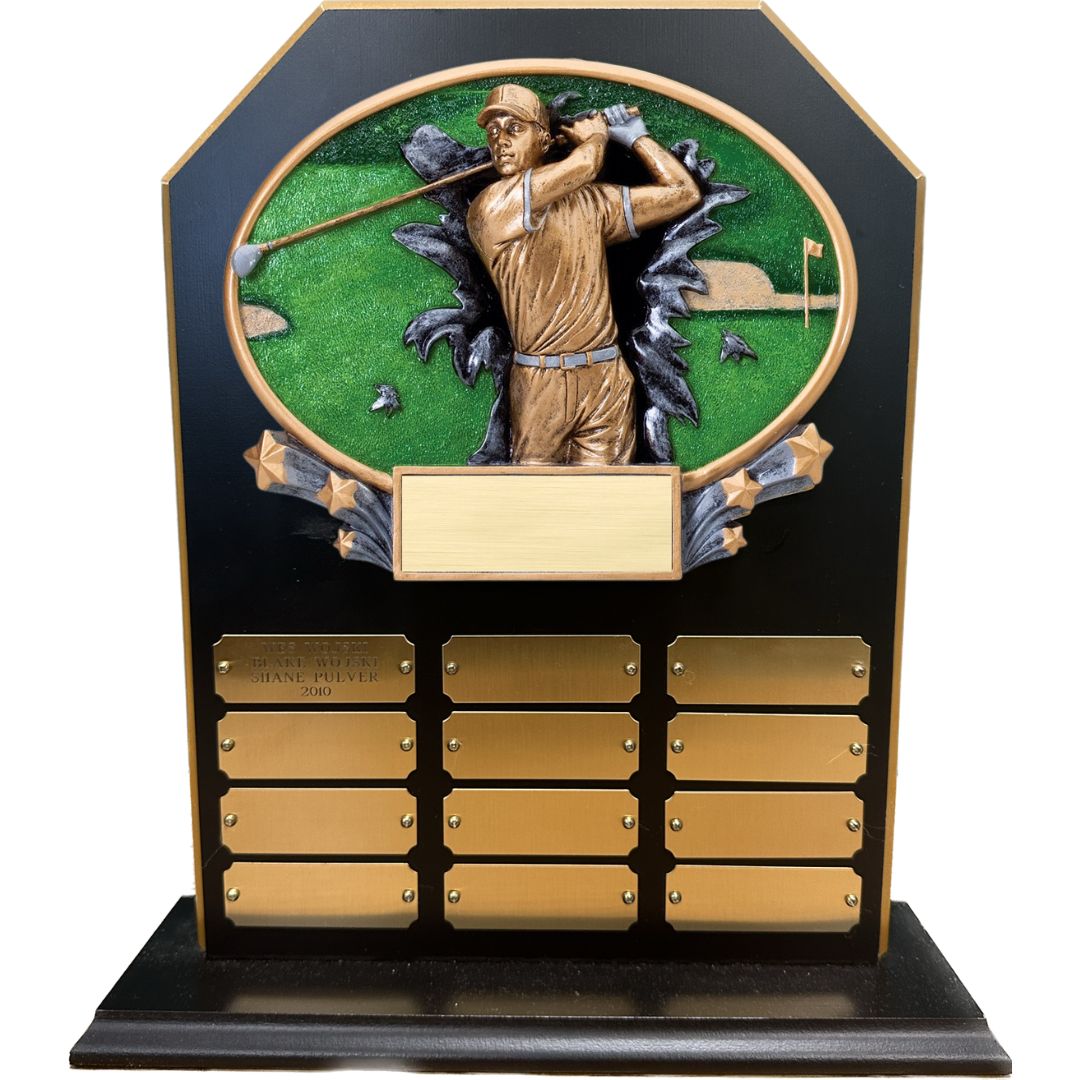 Hex Stand Up Perpetual Plaque with Burst Thru Resin