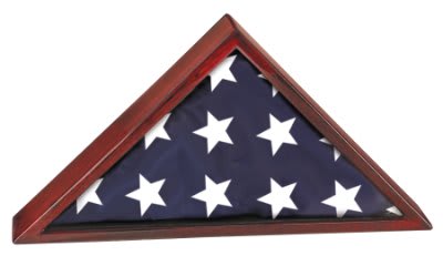 Rosewood Piano Finish Flag Display Case