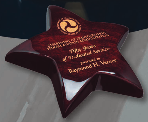 Rosewood Piano Finish Star Paperweight