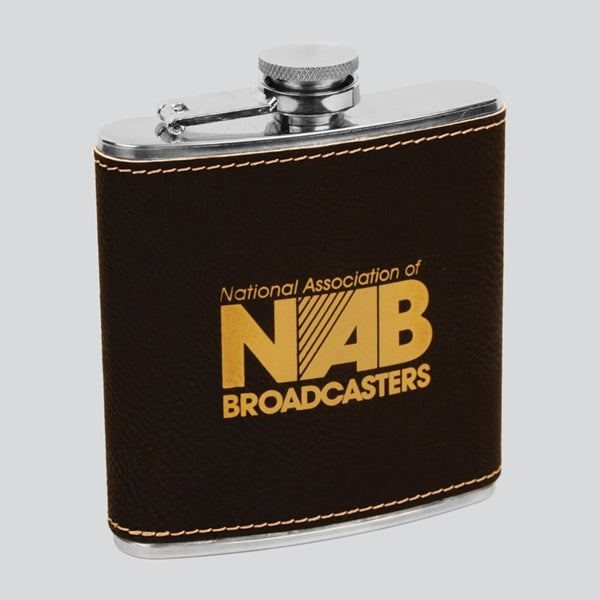 Laserable Leatherette 6 oz. Flask