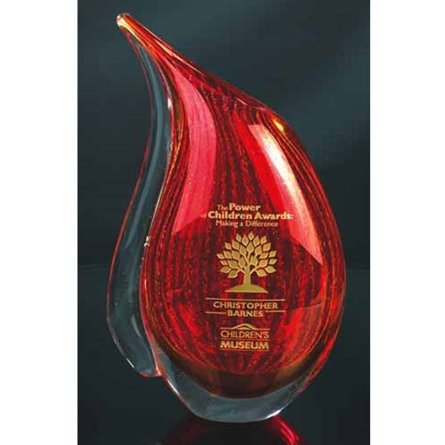 Red Art Glass Teardrop Vase