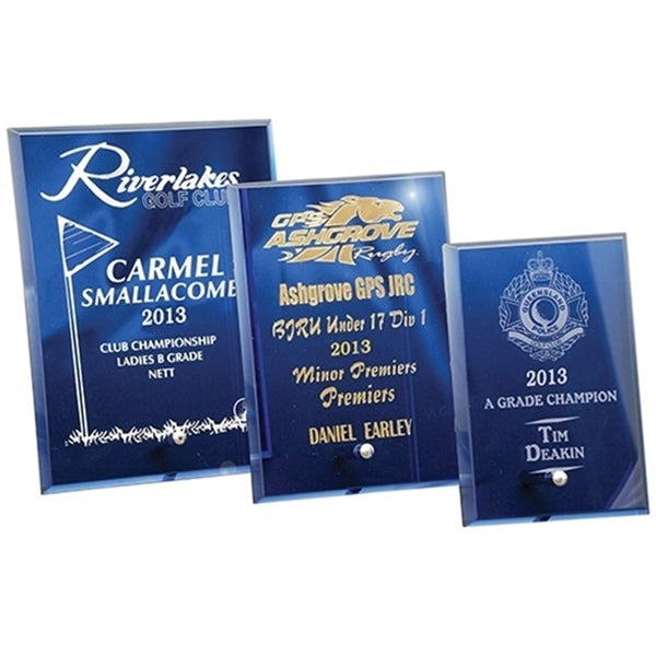 Blue Glass Standing Plaque