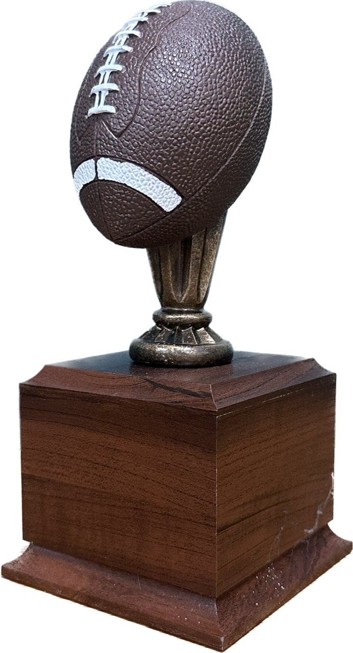 Mini Resin Football on Cherry Finish Base