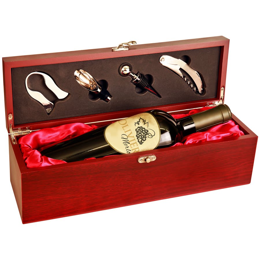 Rosewood Wine Box with Accessories