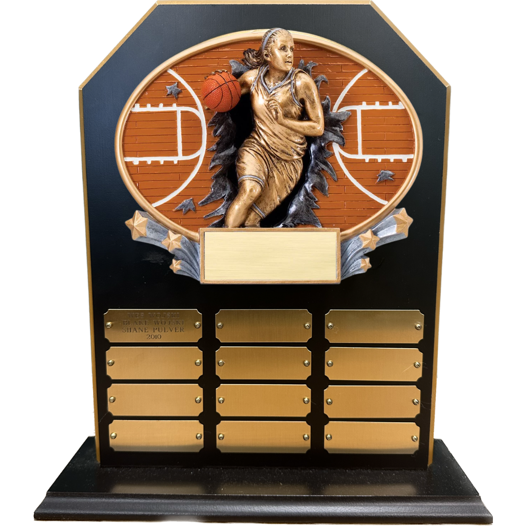 Hex Stand Up Perpetual Plaque with Burst Thru Resin