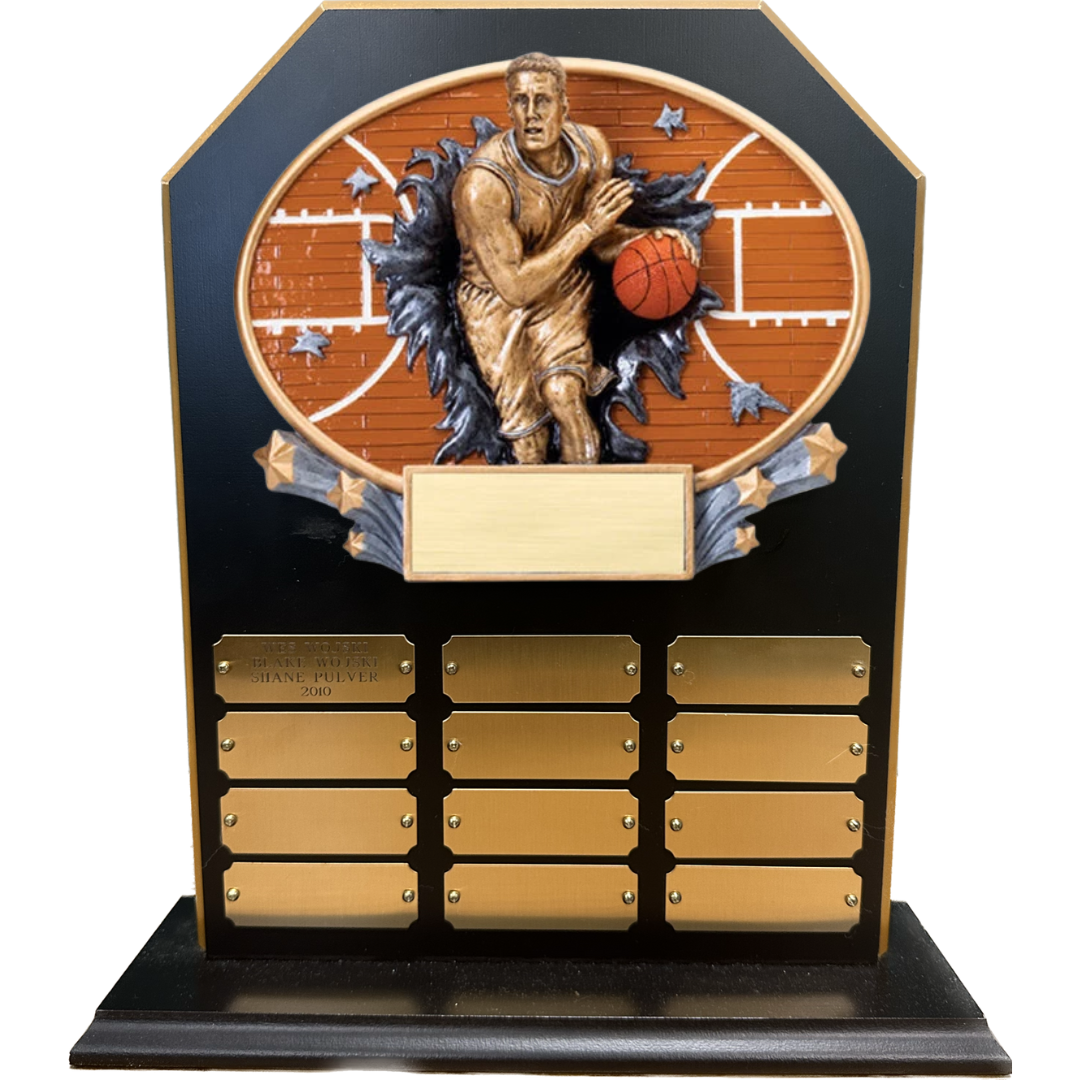 Hex Stand Up Perpetual Plaque with Burst Thru Resin