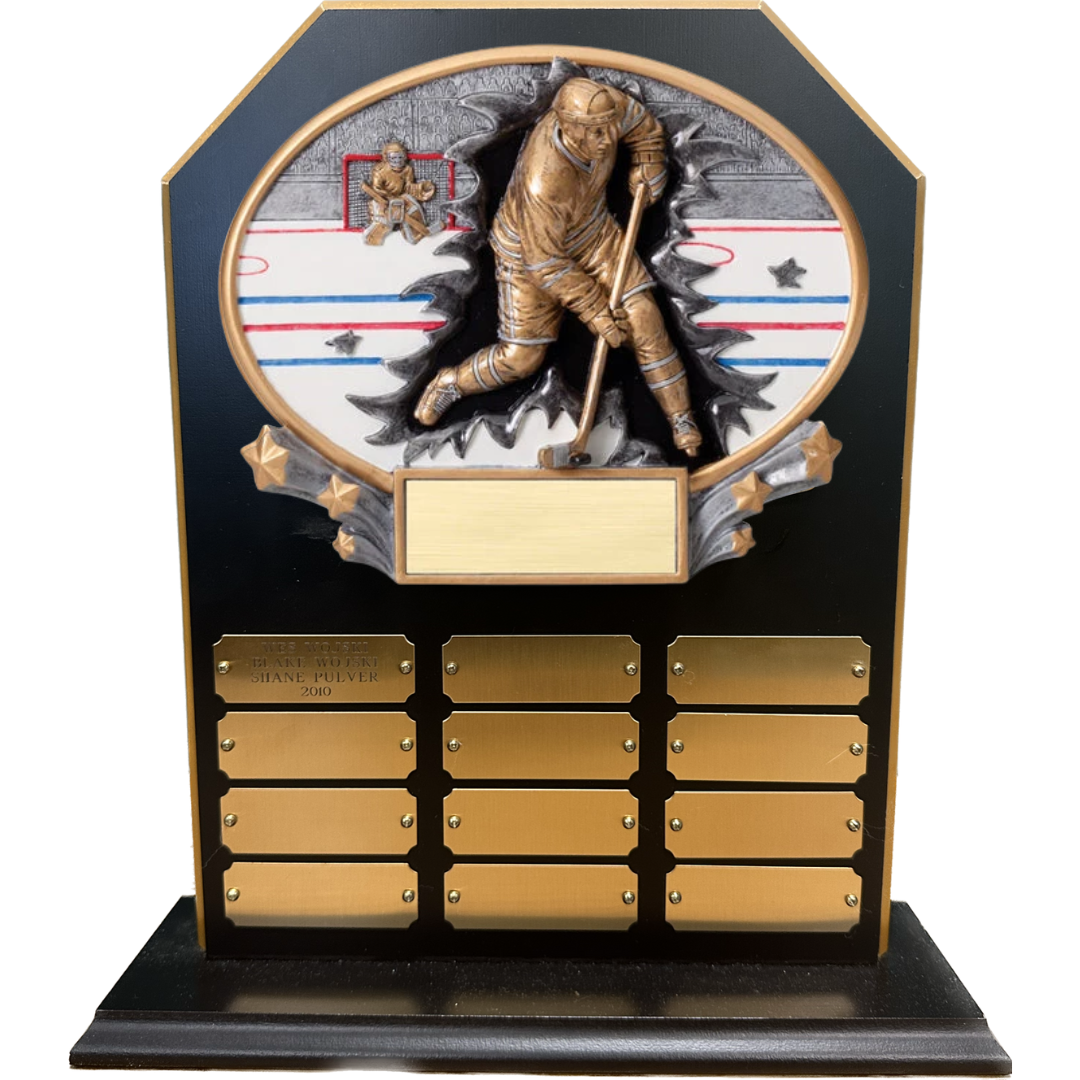 Hex Stand Up Perpetual Plaque with Burst Thru Resin