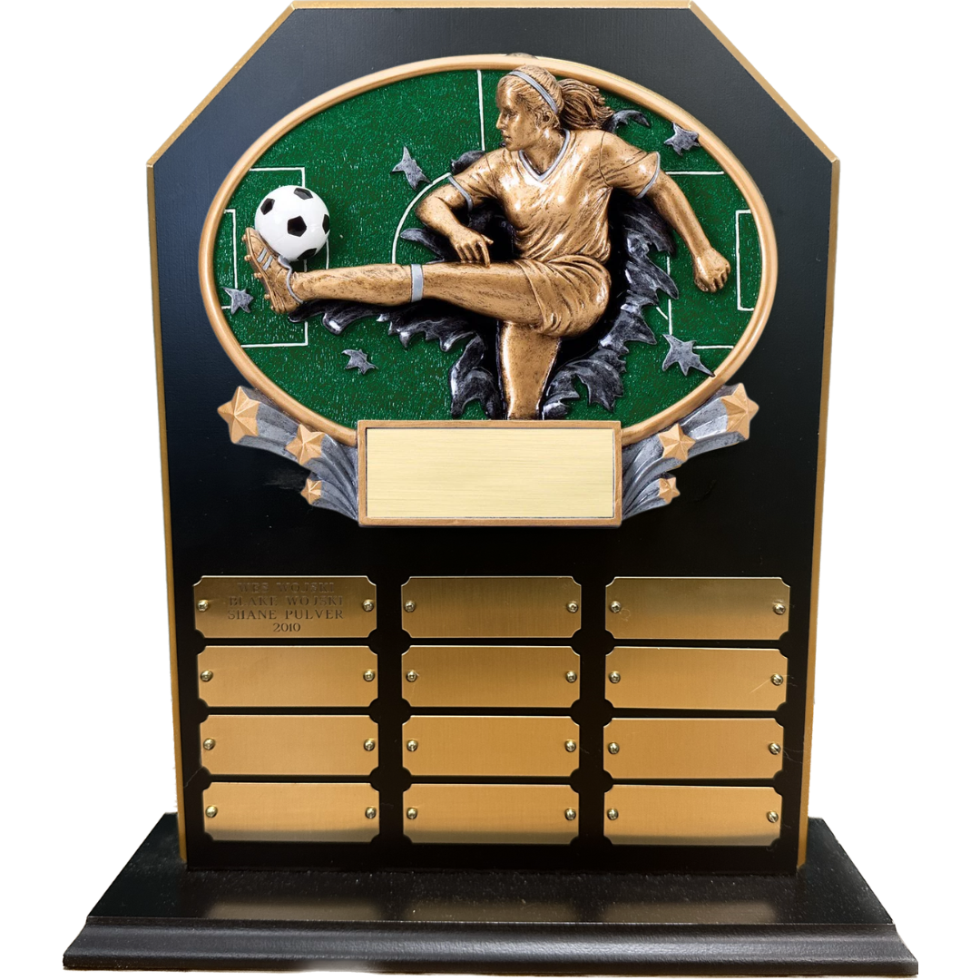 Hex Stand Up Perpetual Plaque with Burst Thru Resin
