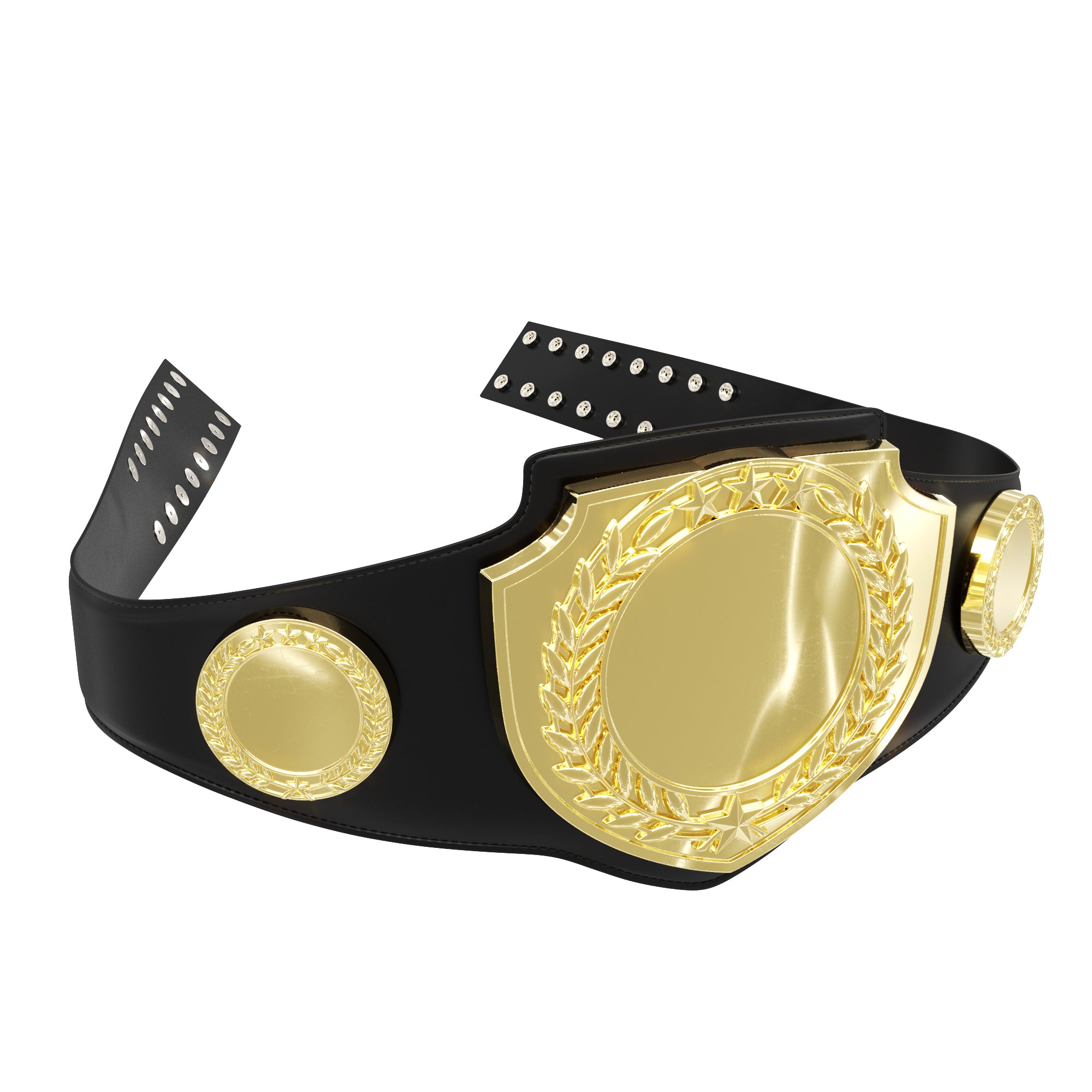 Black Belt with Gold Accents and Sublimated Discs