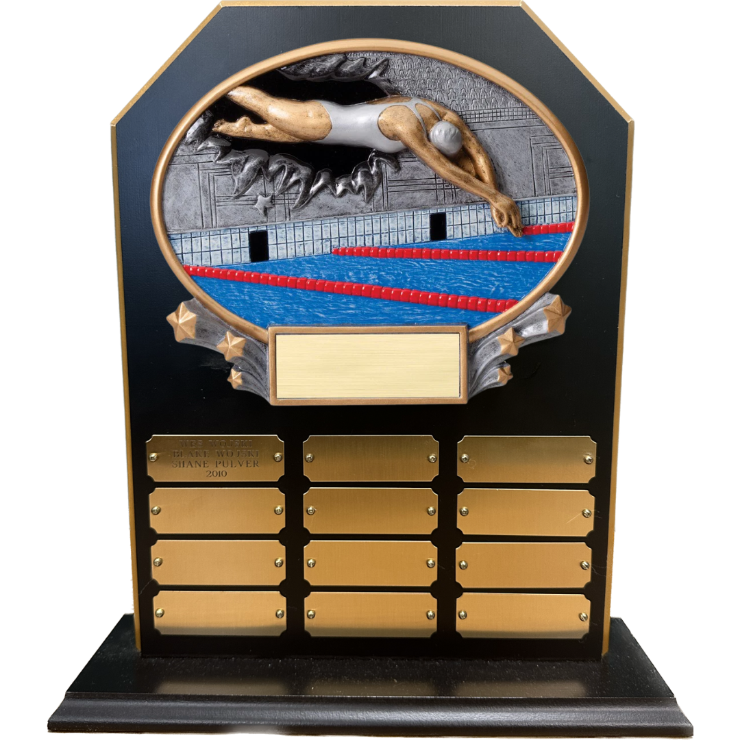 Hex Stand Up Perpetual Plaque with Burst Thru Resin