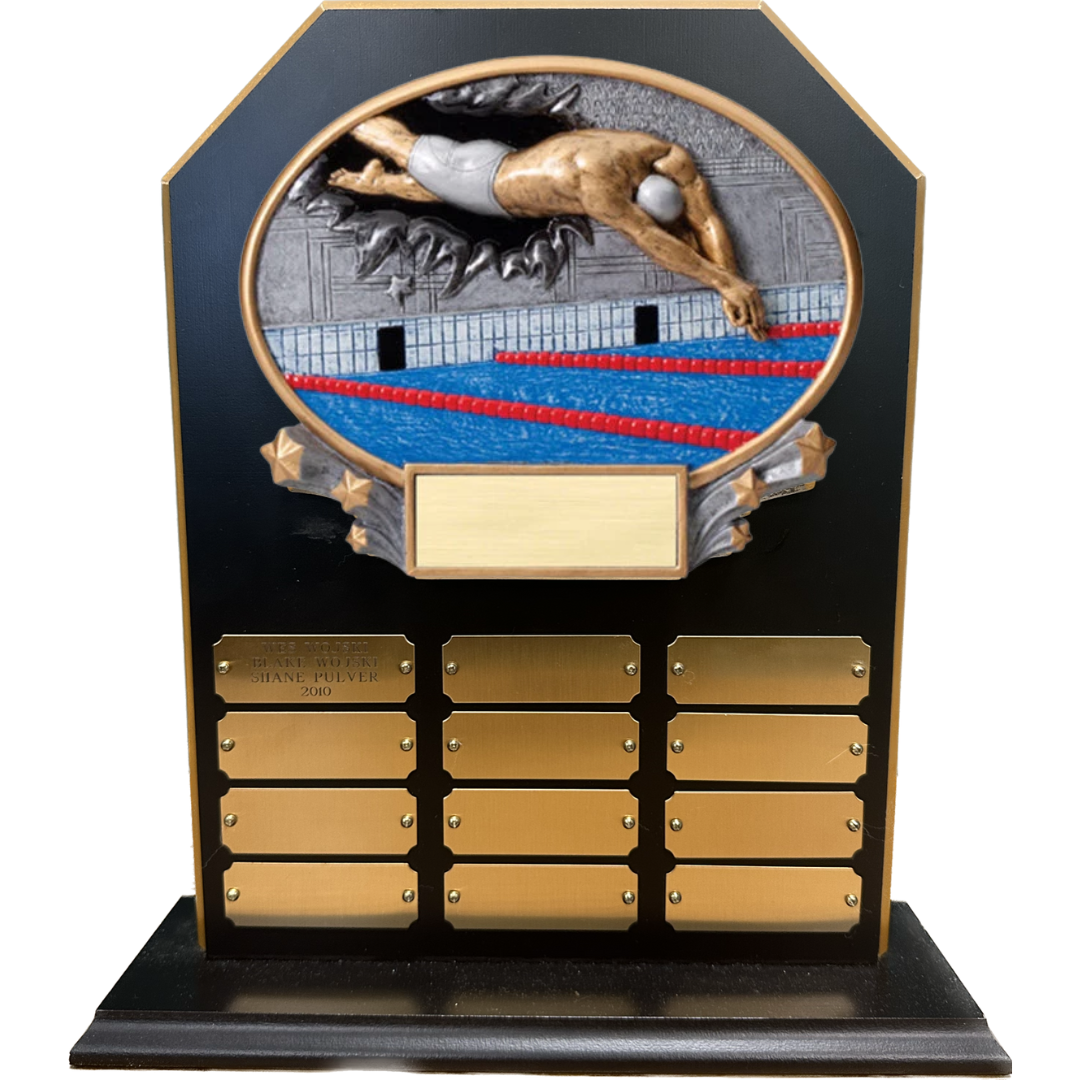 Hex Stand Up Perpetual Plaque with Burst Thru Resin