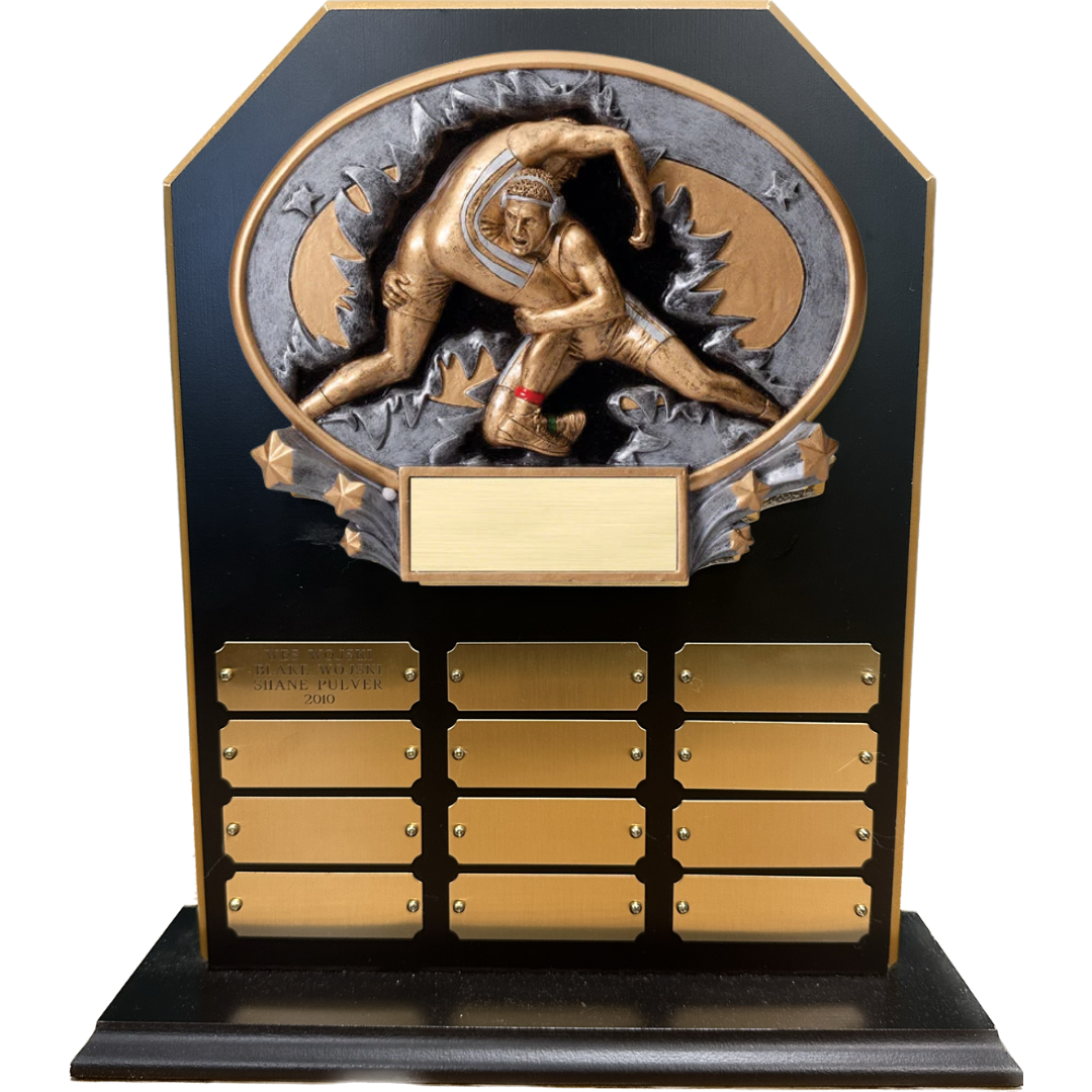 Hex Stand Up Perpetual Plaque with Burst Thru Resin
