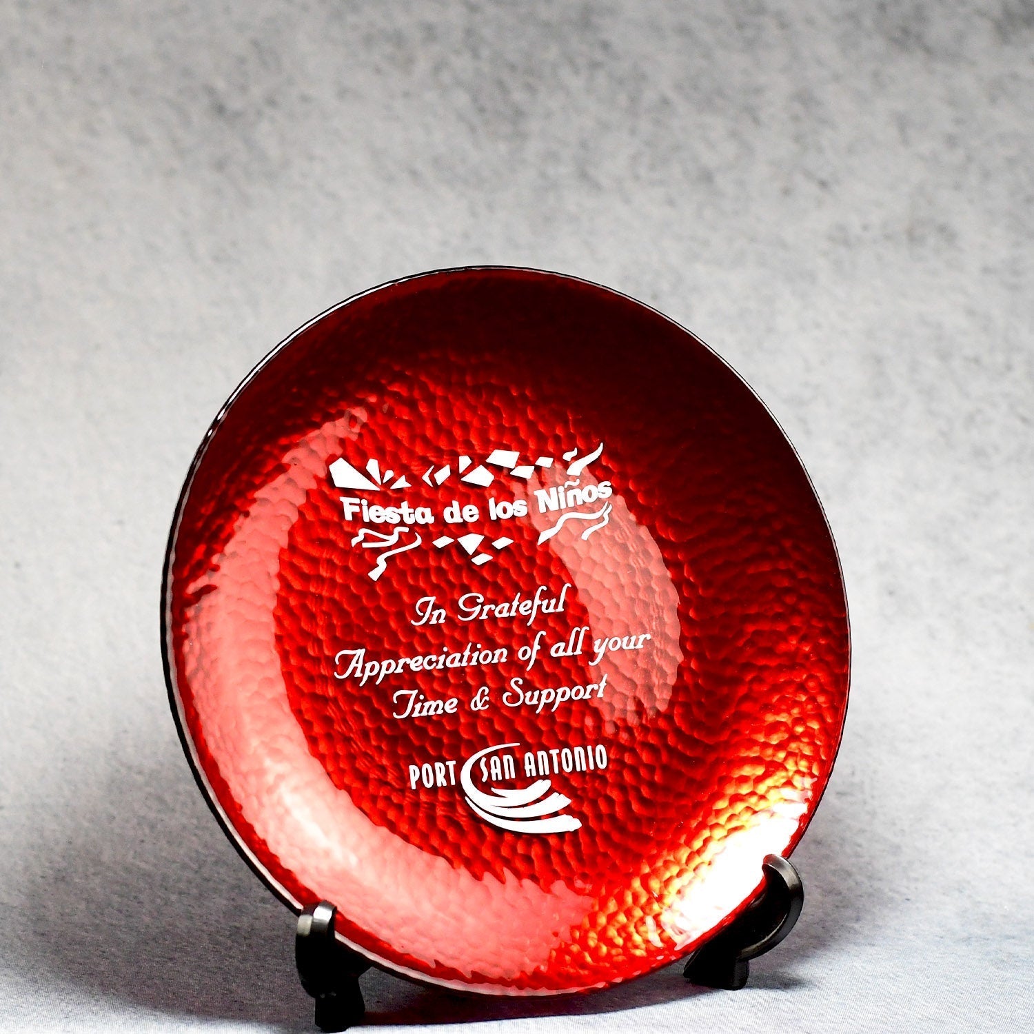 Red Art Glass Plate